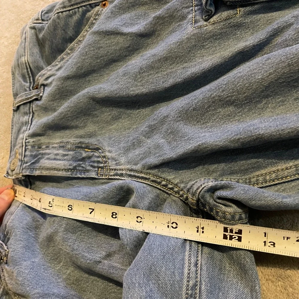 Old Navy Jeans Womens 10 Blue Baggy Wide Leg Cargo Drapey Denim High Rise 33x29